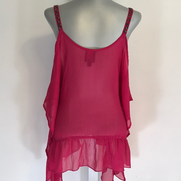Bebe Fuchsia Bikini Cover Up Top - Picture 2 of 5